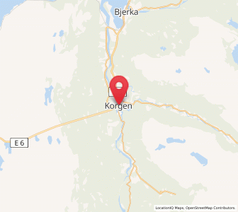 Map of Korgen, Nordland
