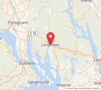 Map of Langangen, Vestfold og Telemark