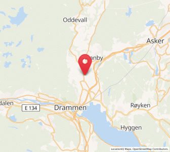 Map of Lierbyen, Viken