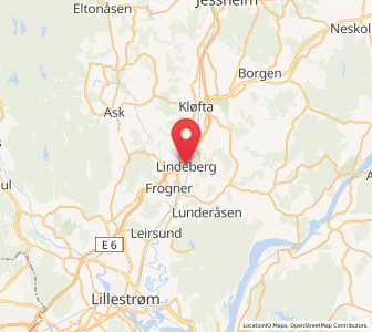 Map of Lindeberg, Viken