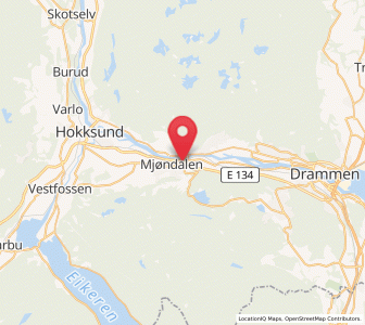 Map of Mjøndalen, Viken
