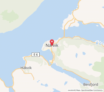 Map of Narvik, Nordland