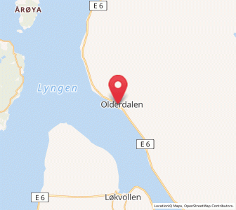 Map of Olderdalen, Troms og Finnmark