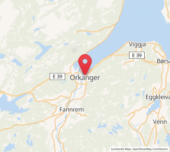 Map of Orkanger, Trøndelag