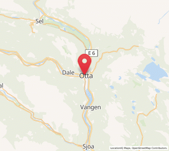 Map of Otta, Innlandet