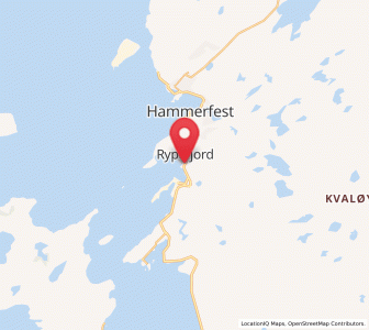 Map of Rypefjord, Troms og Finnmark