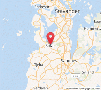 Map of Sola, Rogaland