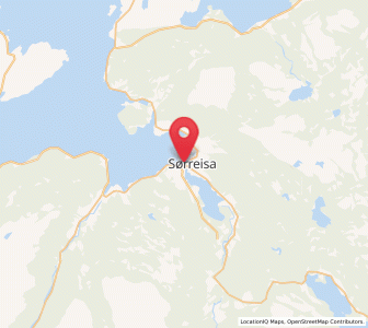 Map of Sørreisa, Troms og Finnmark
