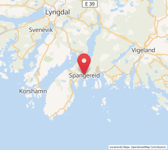 Map of Spangereid, Agder