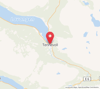 Map of Tennevoll, Troms og Finnmark