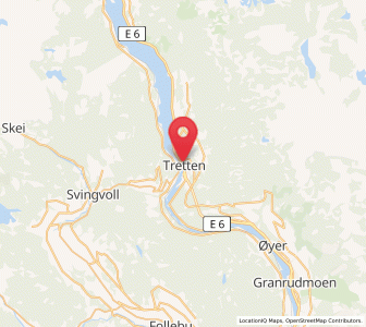 Map of Tretten, Innlandet