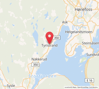 Map of Tyristrand, Viken