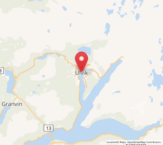 Map of Ulvik, Vestland