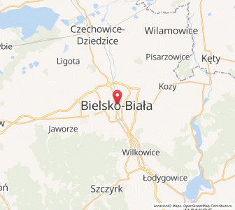 Map of Bielsko-Biała, Silesia