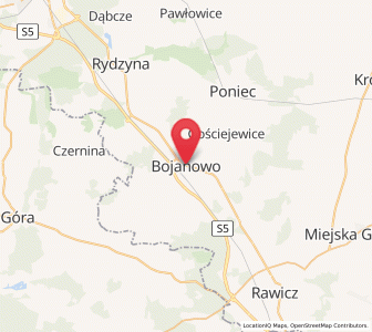 Map of Bojanowo, Greater Poland
