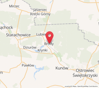 Map of Brody, Świętokrzyskie
