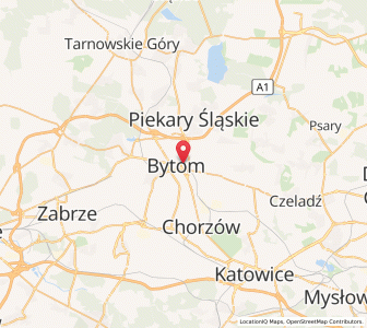Map of Bytom, Silesia