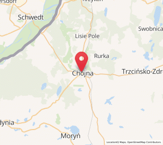 Map of Chojna, West Pomerania