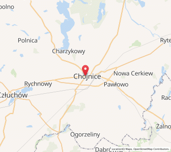 Map of Chojnice, Pomerania