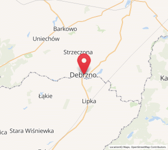 Map of Debrzno, Pomerania