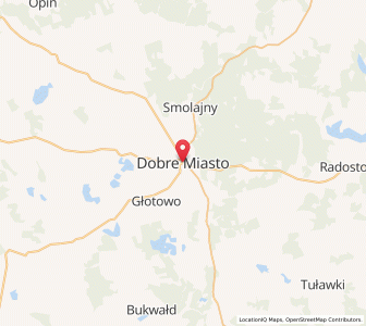 Map of Dobre Miasto, Warmia-Masuria