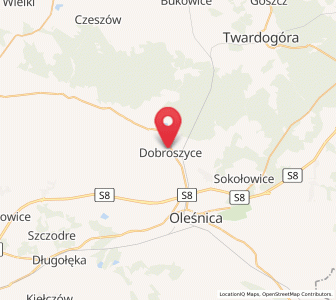 Map of Dobroszyce, Lower Silesia