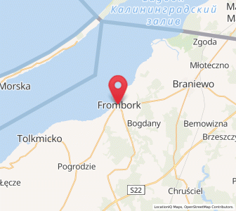 Map of Frombork, Warmia-Masuria