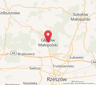 Map of Głogów Małopolski, Subcarpathia