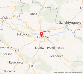 Map of Głogów, Lower Silesia