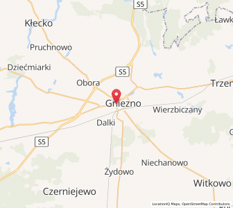 Map of Gniezno, Greater Poland