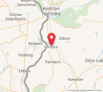 Map of Górzyca, Lubusz