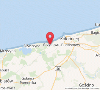 Map of Grzybowo, West Pomerania