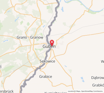 Map of Gubin, Lubusz