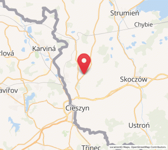 Map of Hażlach, Silesia