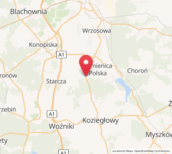 Map of Kamienica Polska, Silesia