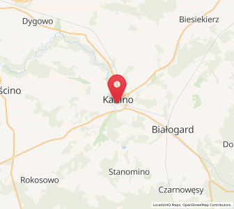 Map of Karlino, West Pomerania
