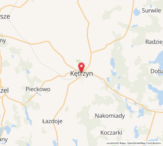 Map of Kętrzyn, Warmia-Masuria