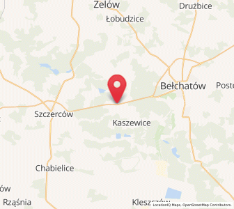 Map of Kluki, Łódź Voivodeship