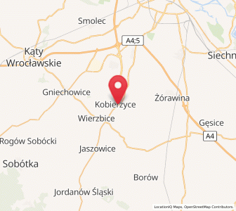 Map of Kobierzyce, Lower Silesia