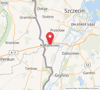 Map of Kołbaskowo, West Pomerania