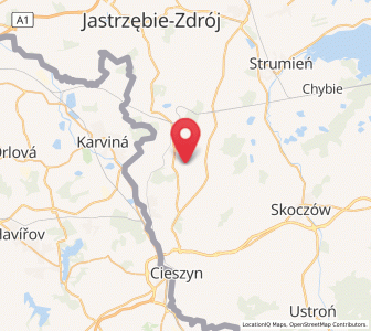 Map of Kończyce Wielkie, Silesia