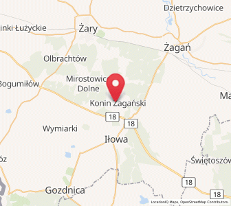 Map of Konin Żagański, Lubusz