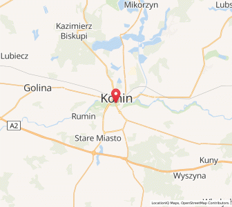 Map of Konin, Greater Poland