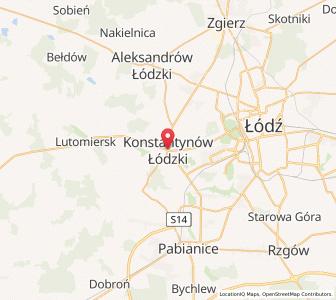 Map of Konstantynów Łódzki, Łódź Voivodeship