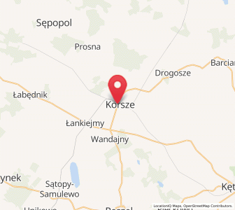 Map of Korsze, Warmia-Masuria