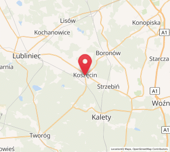 Map of Koszęcin, Silesia