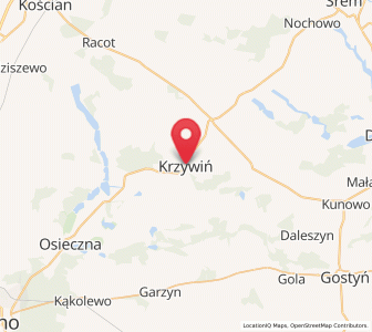 Map of Krzywiń, Greater Poland