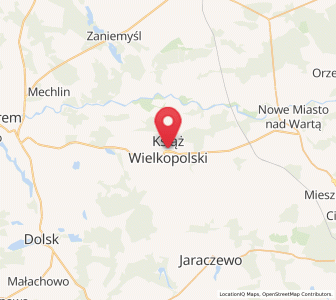 Map of Książ Wielkopolski, Greater Poland