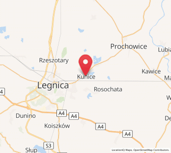 Map of Kunice, Lower Silesia