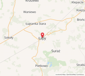 Map of Łapy, Podlasie